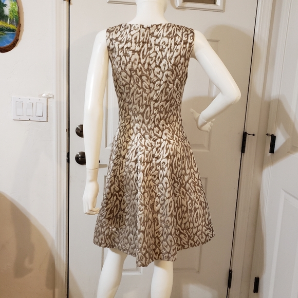 Vince Camuto Metallic Jacquard Fit & Flare Dress - Picture 5 of 9